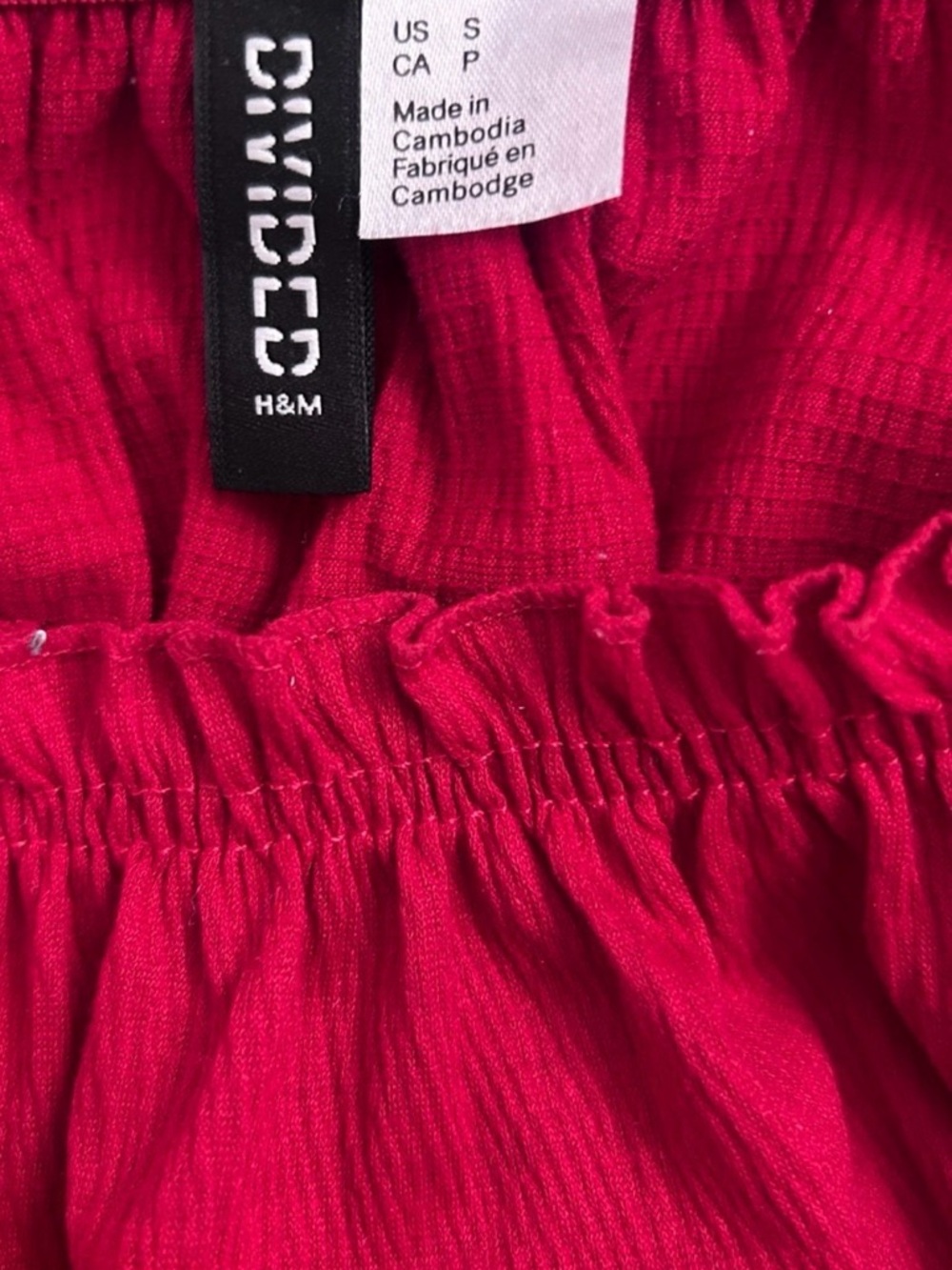 H&M Off-Shoulder Raspberry Red Crop Top - Picture 2 of 2